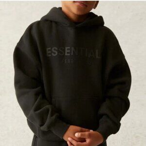 NWT - Kids ESSENTIALS Fear of God SS21 Hoodie in Jet Black - Size XS (3/4)